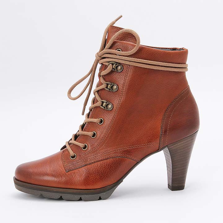 Neu: Paul Green Schnürstiefelette Cognac Braun