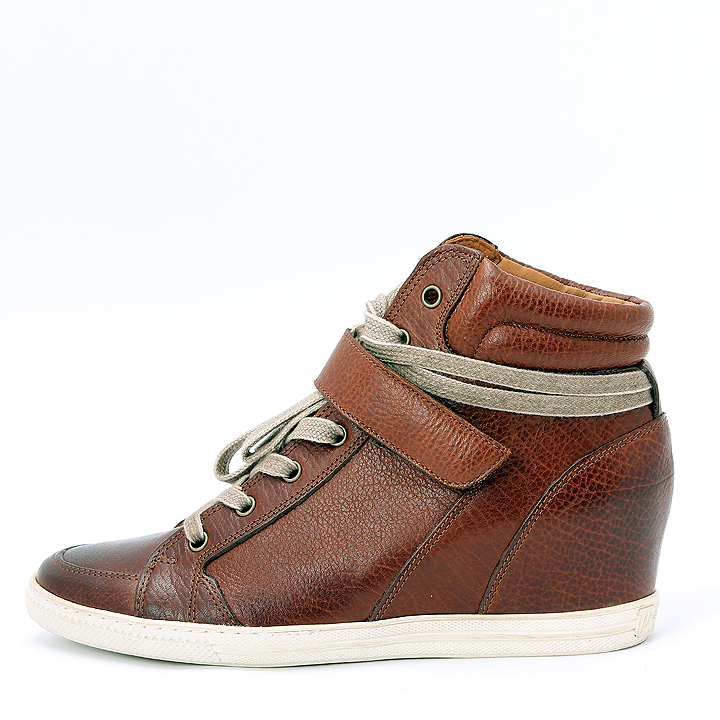 Paul Green Wedge Stiefelette Vacchetta Leder Saddle Braun