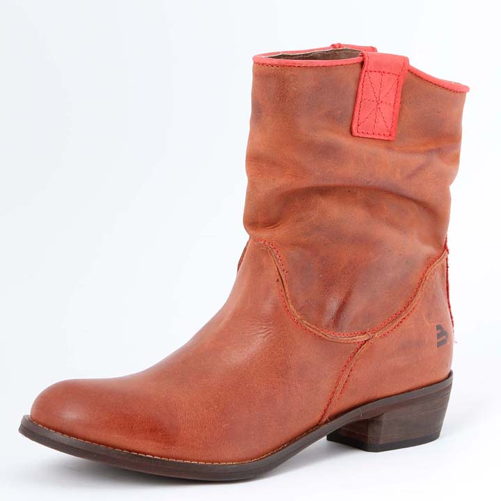 Modische Damen Stiefelette Terracotta/Kiss